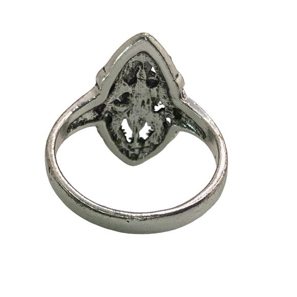 Silver and Multicolor Rhinestone Statement Ring - Size 10 - Picture 6 of 7